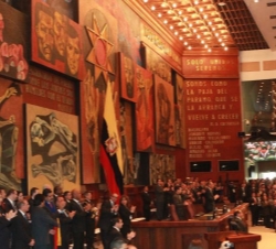 Vista general de la Asamblea Nacional de la República del Ecuador durante la toma de posesión del Presidente Rafael Correa